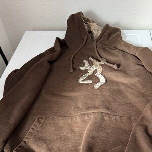 Browning Brown Hoodie with Camo Logo
